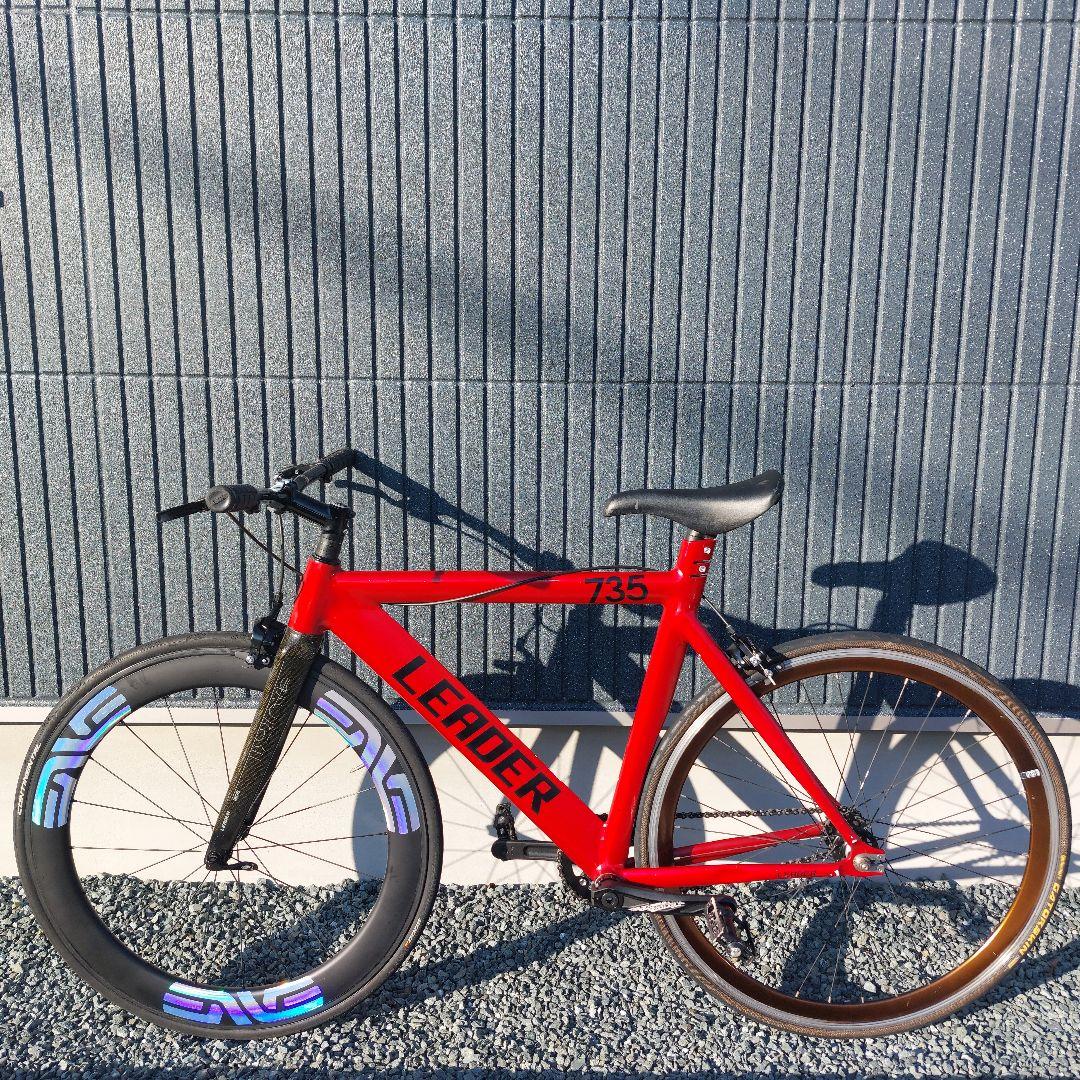 【送料込み】LEADER BIKE 735 65mmカーボンホイール 完成車体