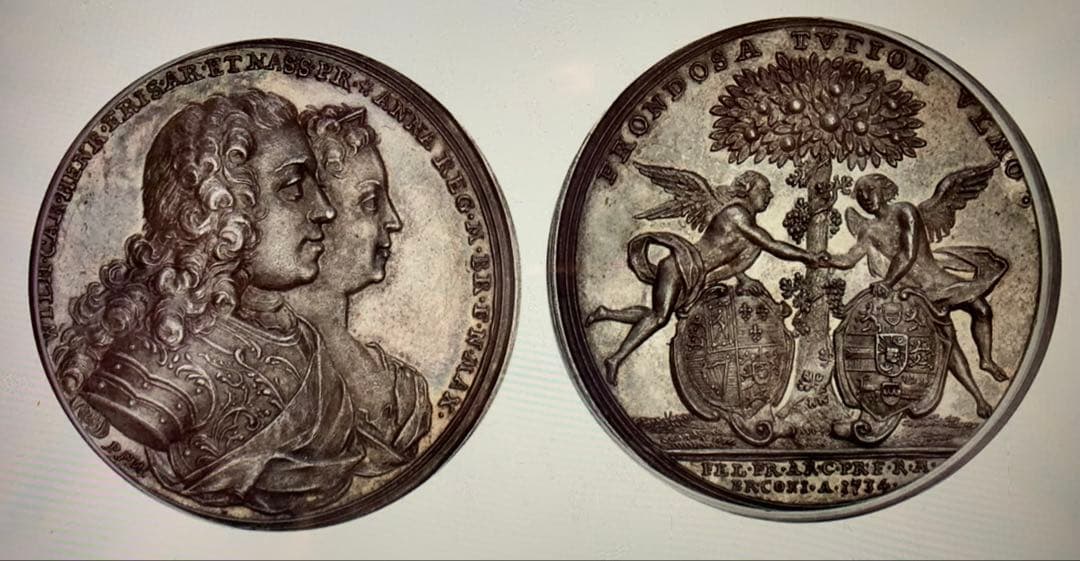 レア　オランダ　ウィレム4世プリンセスアン王女結婚記念　1734年シルバーメダル
