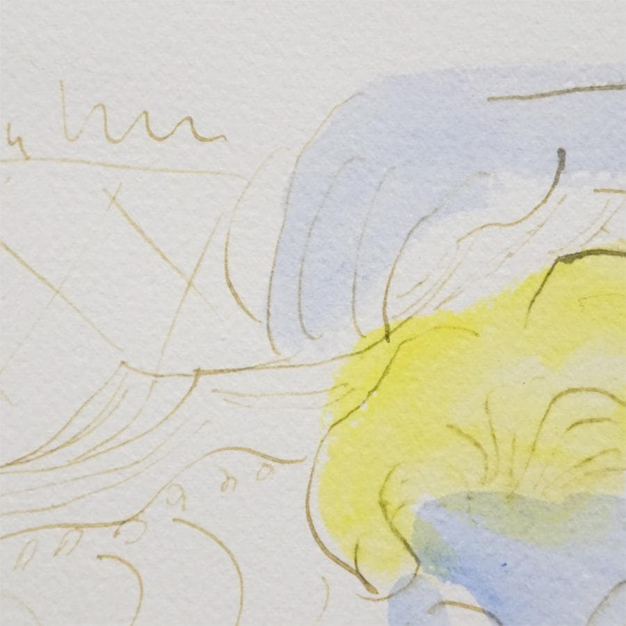 作者不詳 肉筆水彩画 裏書きサイン有 絵画 女性像 美術 美術品