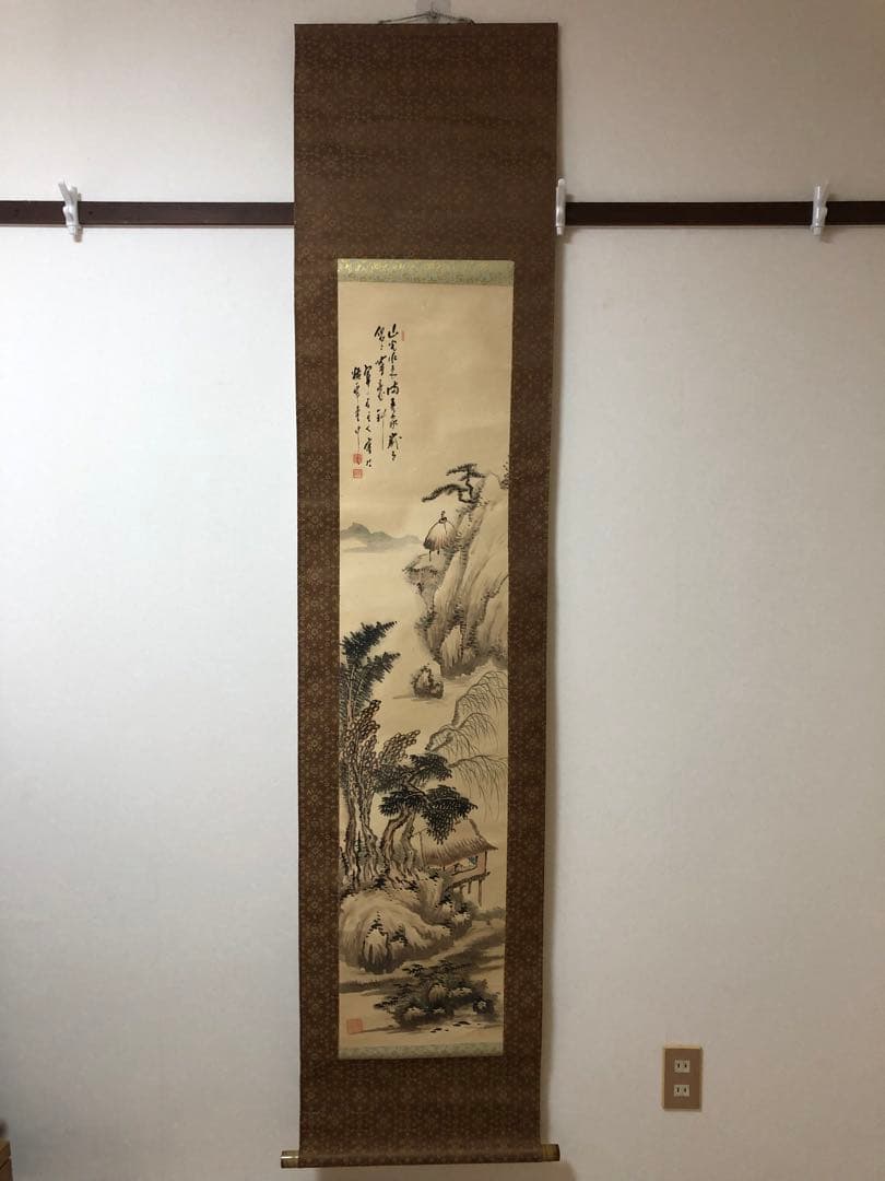 日本絵　掛け軸　深津翠谷 山水絵　美術品　インテリア