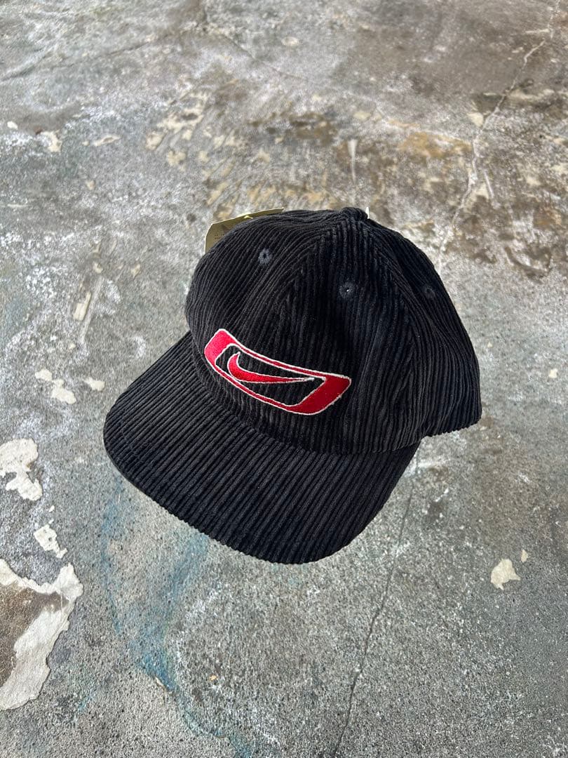 90s デッドストック　Nike コーデュロイキャップ 黒