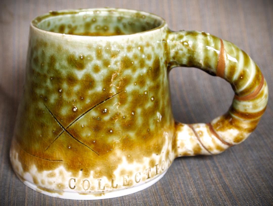 希少作★鯉江良二★織部マグカップ★KIRIN　MUG　COLLECTION