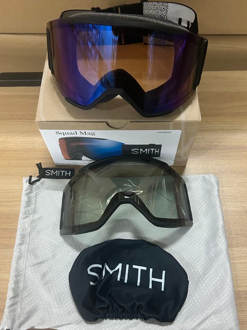 スキー・スノーボードアクセサリー SMITH SQUAD MAG Black cp Pro Phot Blue