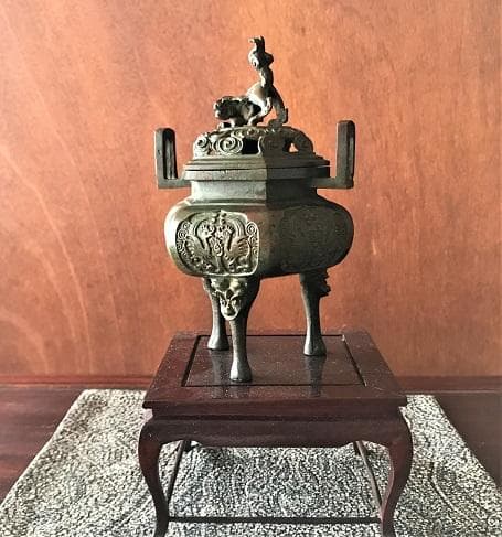 3025 香炉 高岡銅器 玉形 三友文焼 青銅色