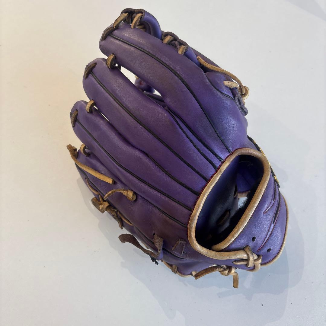 Ryu 限定紫色 レザー製 軟式野球グローブ