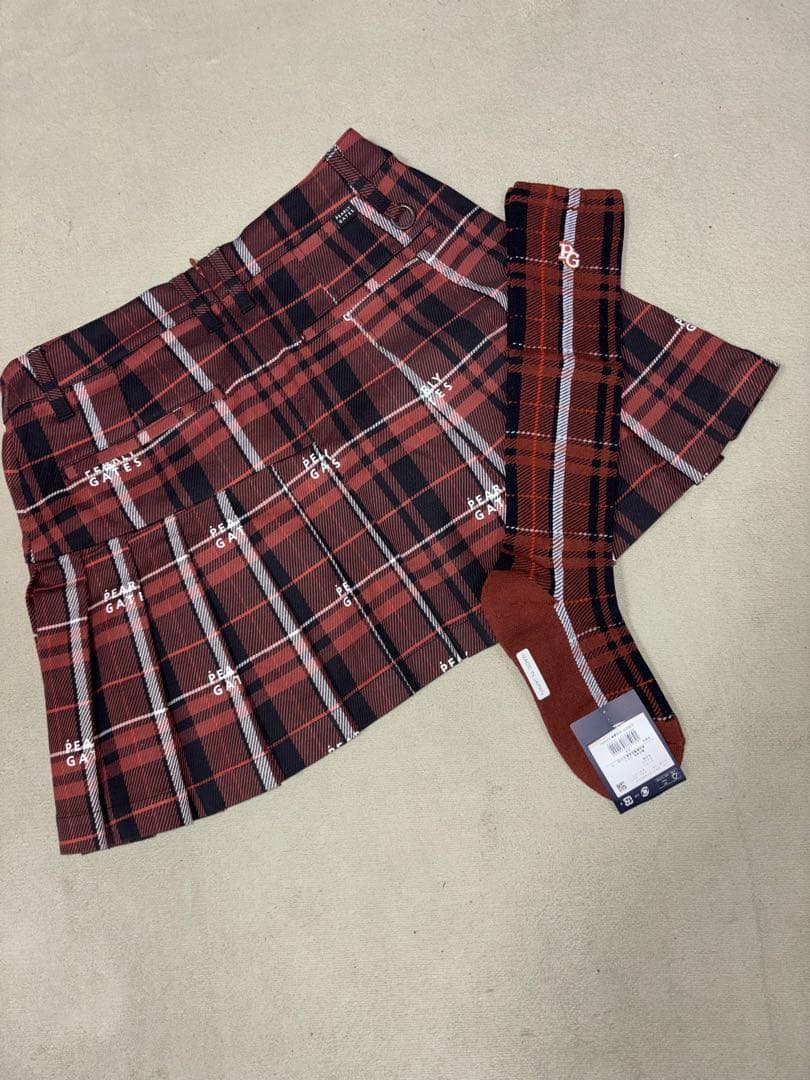 （新品、美品）パーリーゲイツ 、グレンチェック柄シリーズ、2点セット、サイズ1