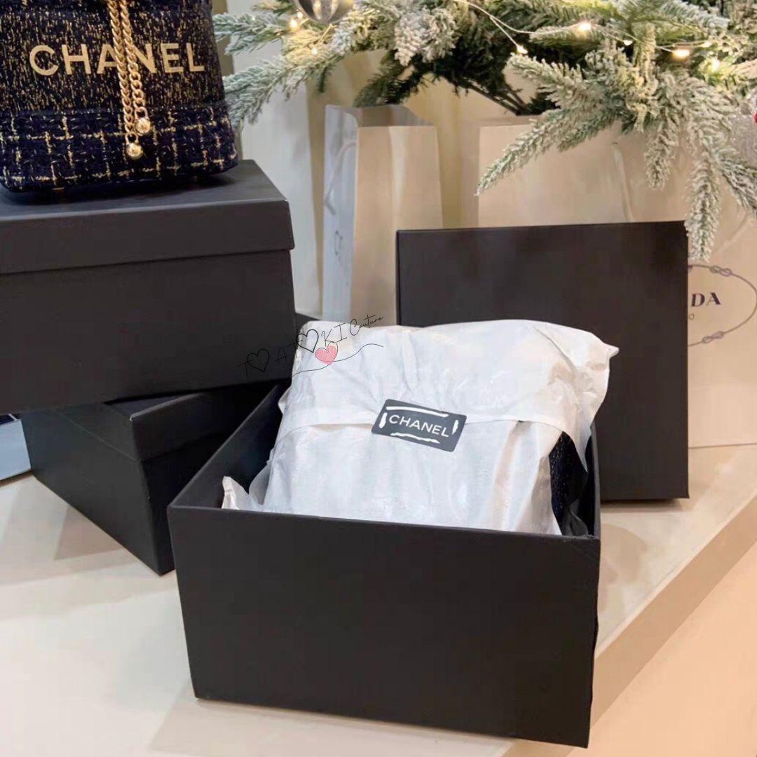訳あり❤CHANEL❤ネイビーラメ巾着ショルダーバッグゴールドチェーン