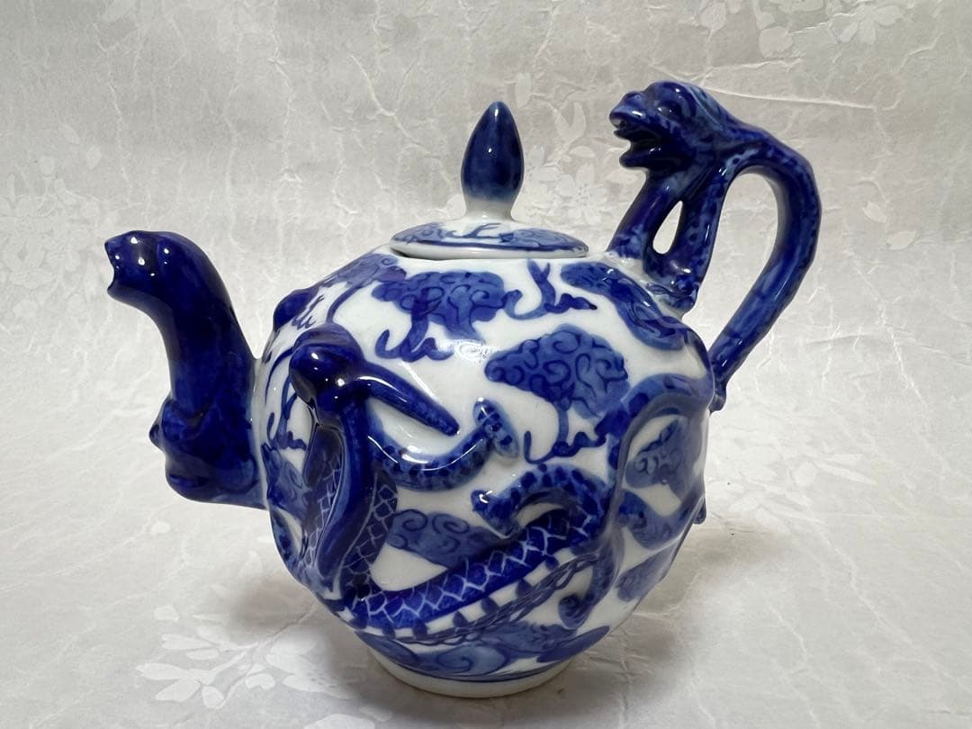 乾隆年製 青雲龍 急須 ■時代旧蔵■時代物・古陶瓷旧家買出品高さ130mm