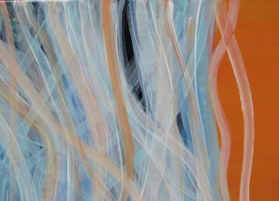 榊原由香子「Water Stream」P12号,アクリル,現代美術,ホノルルより