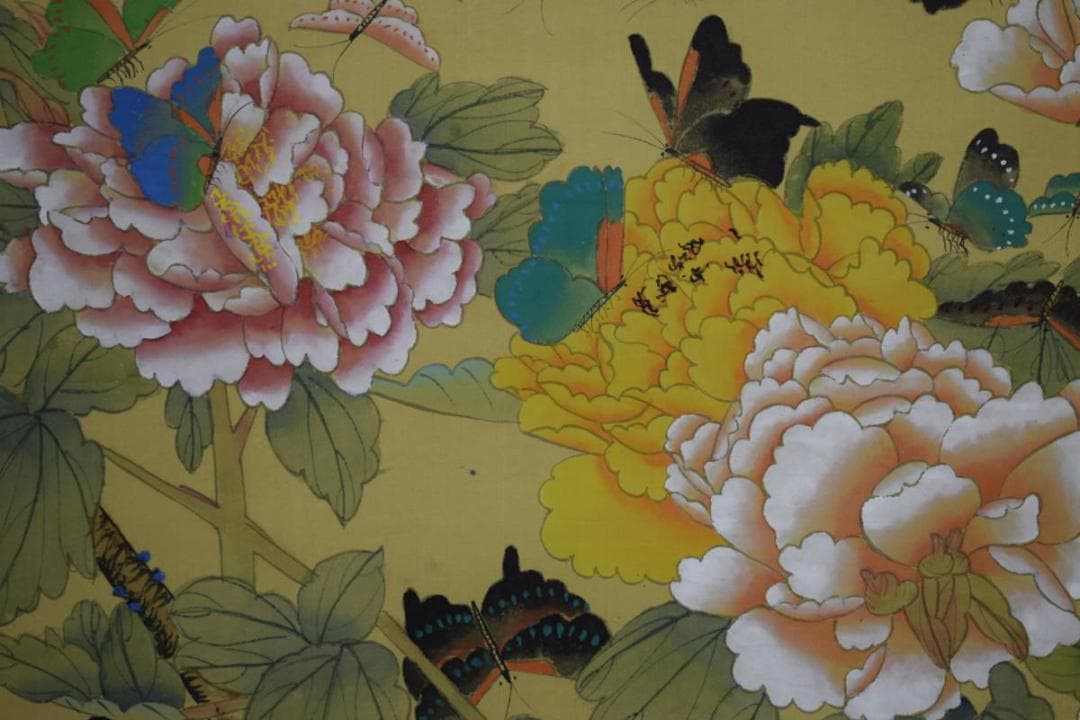 不詳/作者不詳/牡丹に百蝶図/布袋屋掛軸HF-824