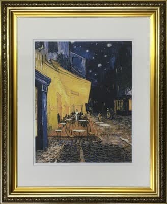 ゴッホ 「夜のカフェテラス」 額付