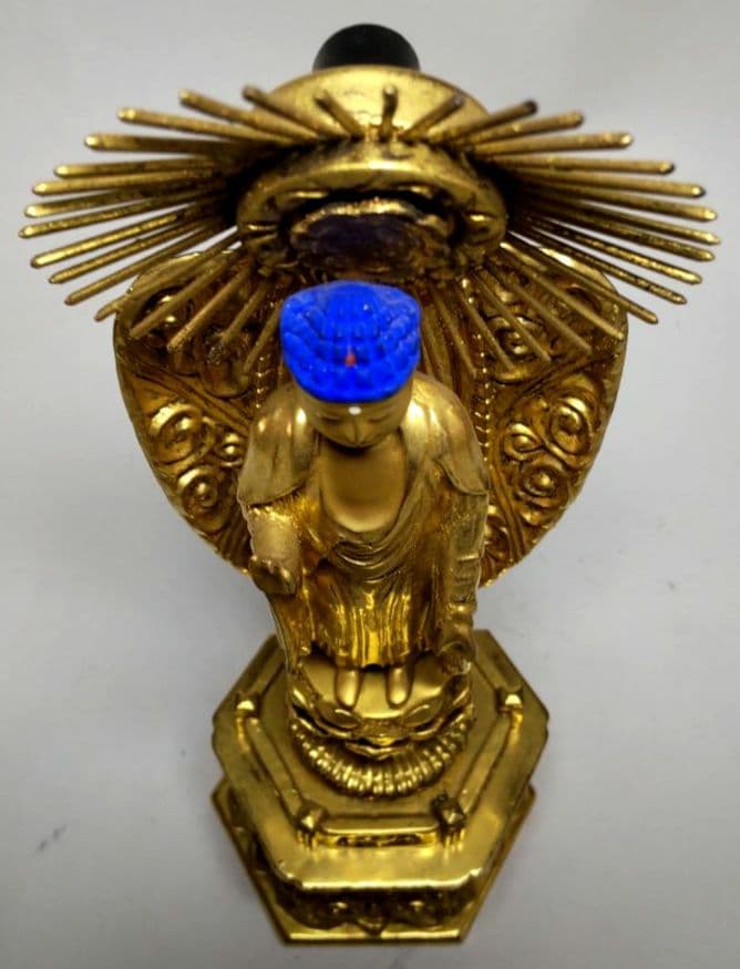 阿弥陀如来 木彫り仏像 純金箔押