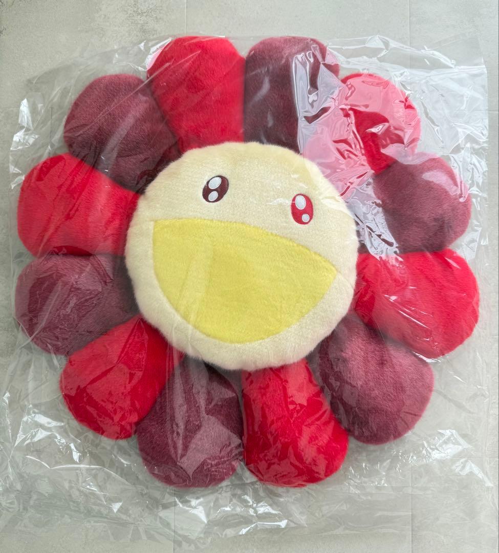 お花クッション　村上隆　ローズレッド