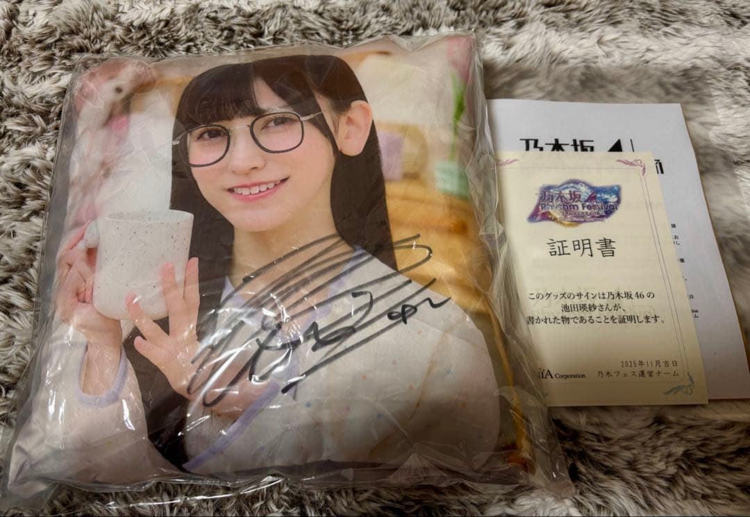 乃木フェス 直筆サイン入り オリジナルクッション 池田瑛紗 上位特典