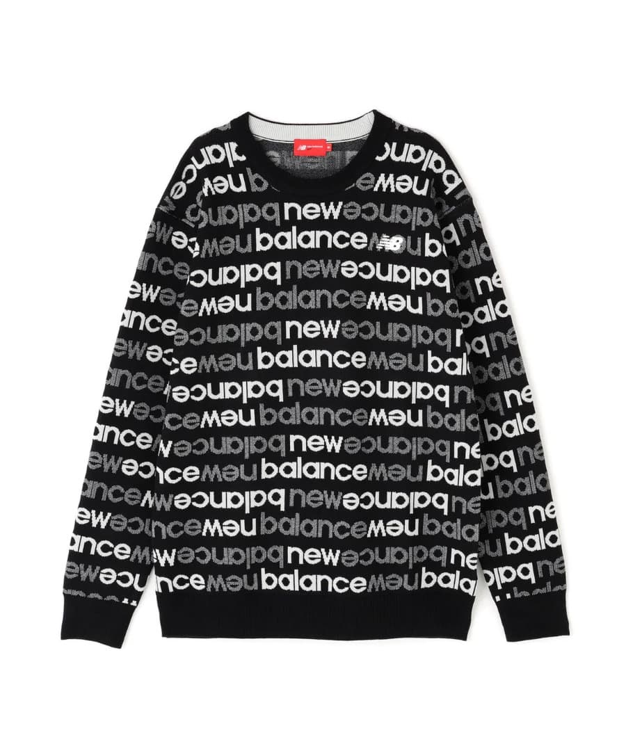 New Balance　アップサイドダウンロゴボーダー　 吸湿発熱 ニット【L】