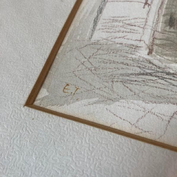 二科会 宝塚美術協会会員 田川絵理 画伯 作*肉筆 デッサン画 直筆サイン入