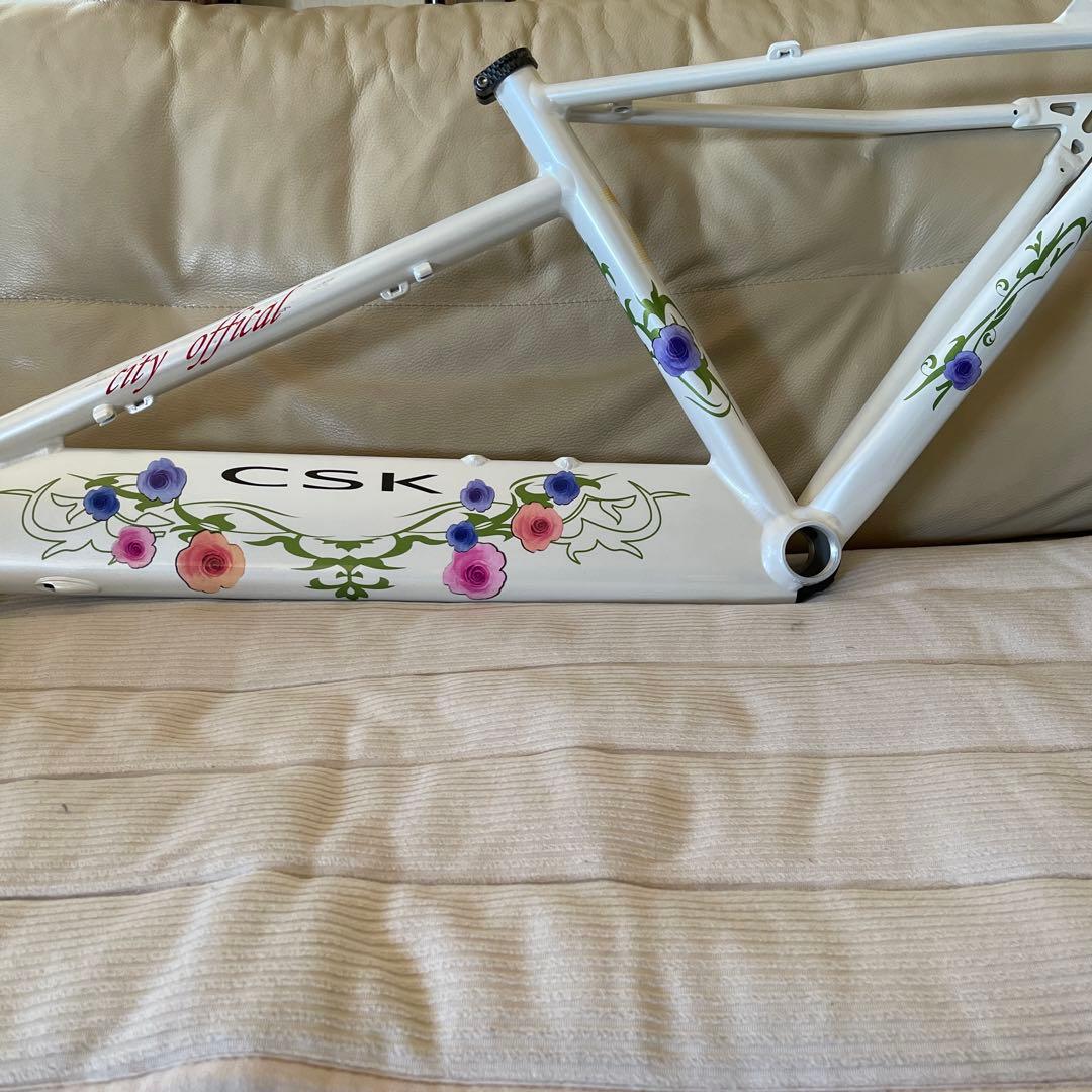 CSK ロードバイクフレーム 花柄デザイン