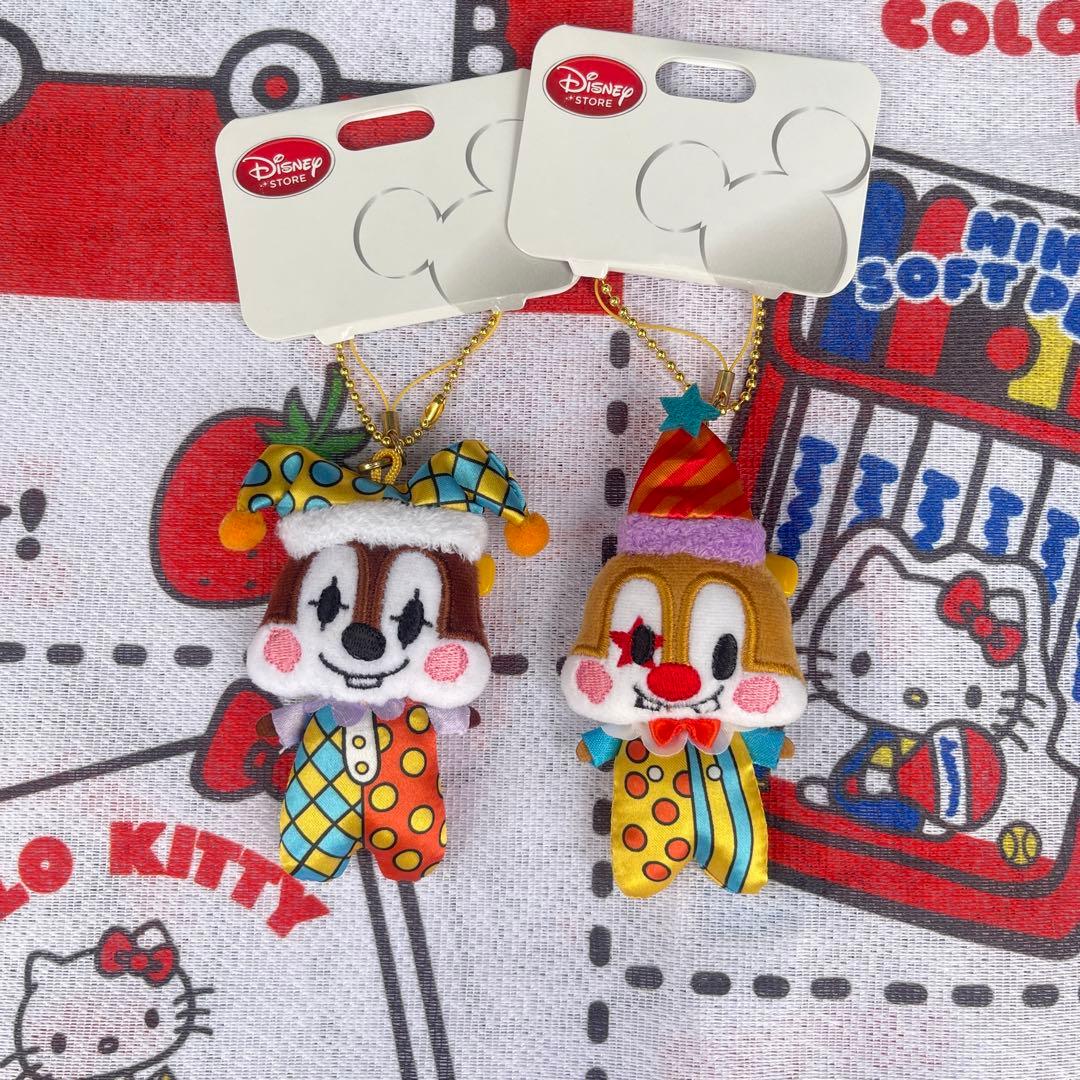 ディズニー　チップとデール　ピエロ　ぬいぐるみキーチェーン　キーホルダー　激レア