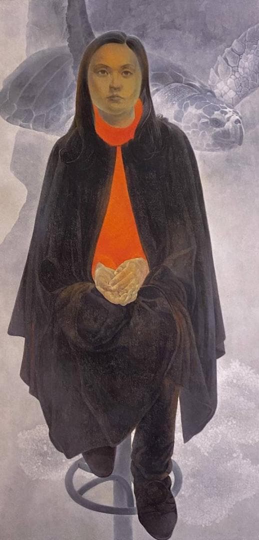 藤井康夫、【娘の休日（水族館）】、希少な額装用画集より、新品額装付