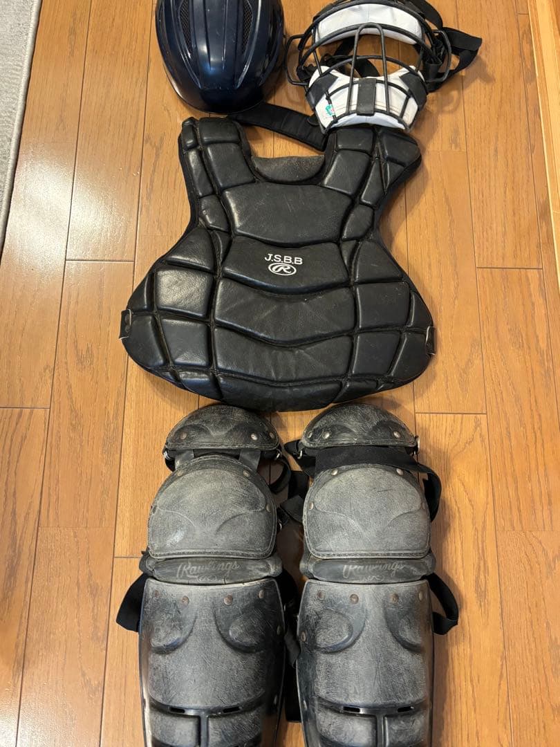 野球　キャッチャー防具一式 黒 フリーサイズ