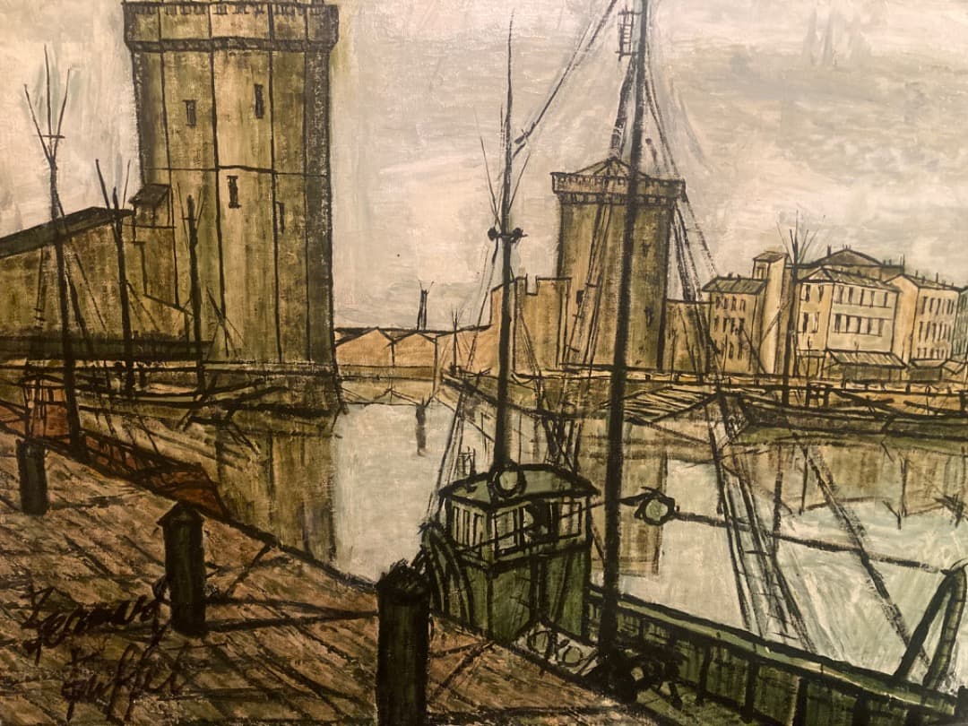 風景画 油彩画 大きい　ベルナールビュフェ？
