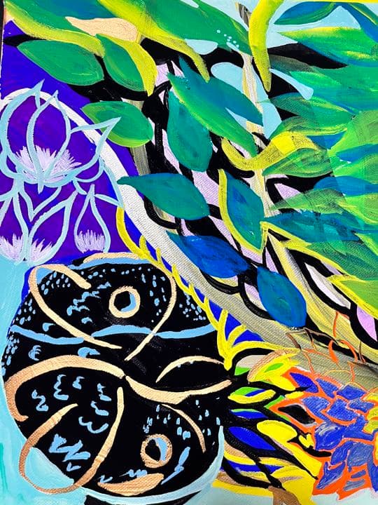 絵画　花　草