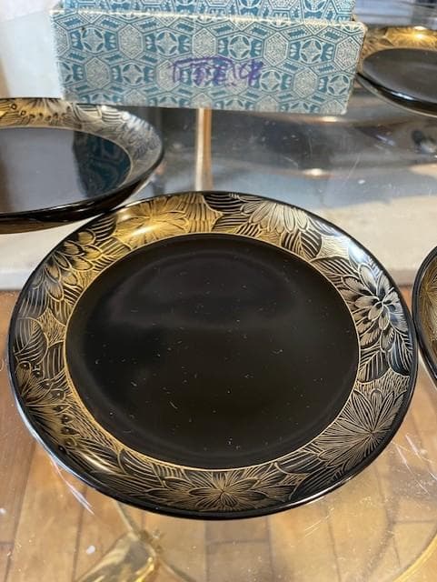 七宝堂 漆製 花模様 膳 5枚セット