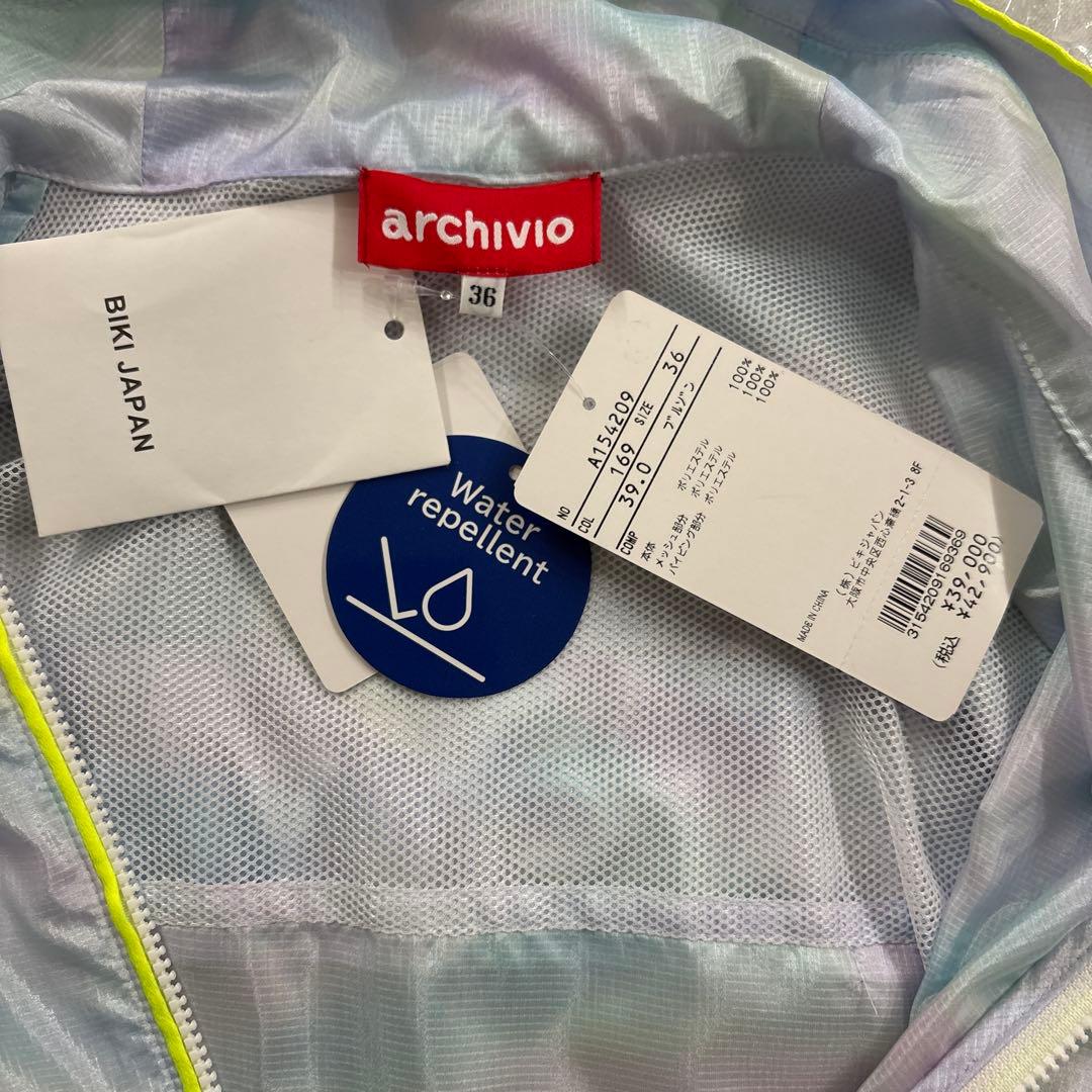 36 水色　ARCHIVIO ブルゾン 長袖 ハーフジップ 撥水