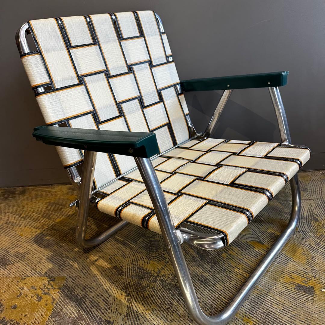 新品 LAWN CHAIR ローンチェア 箱付き USA ベージュ ローバック