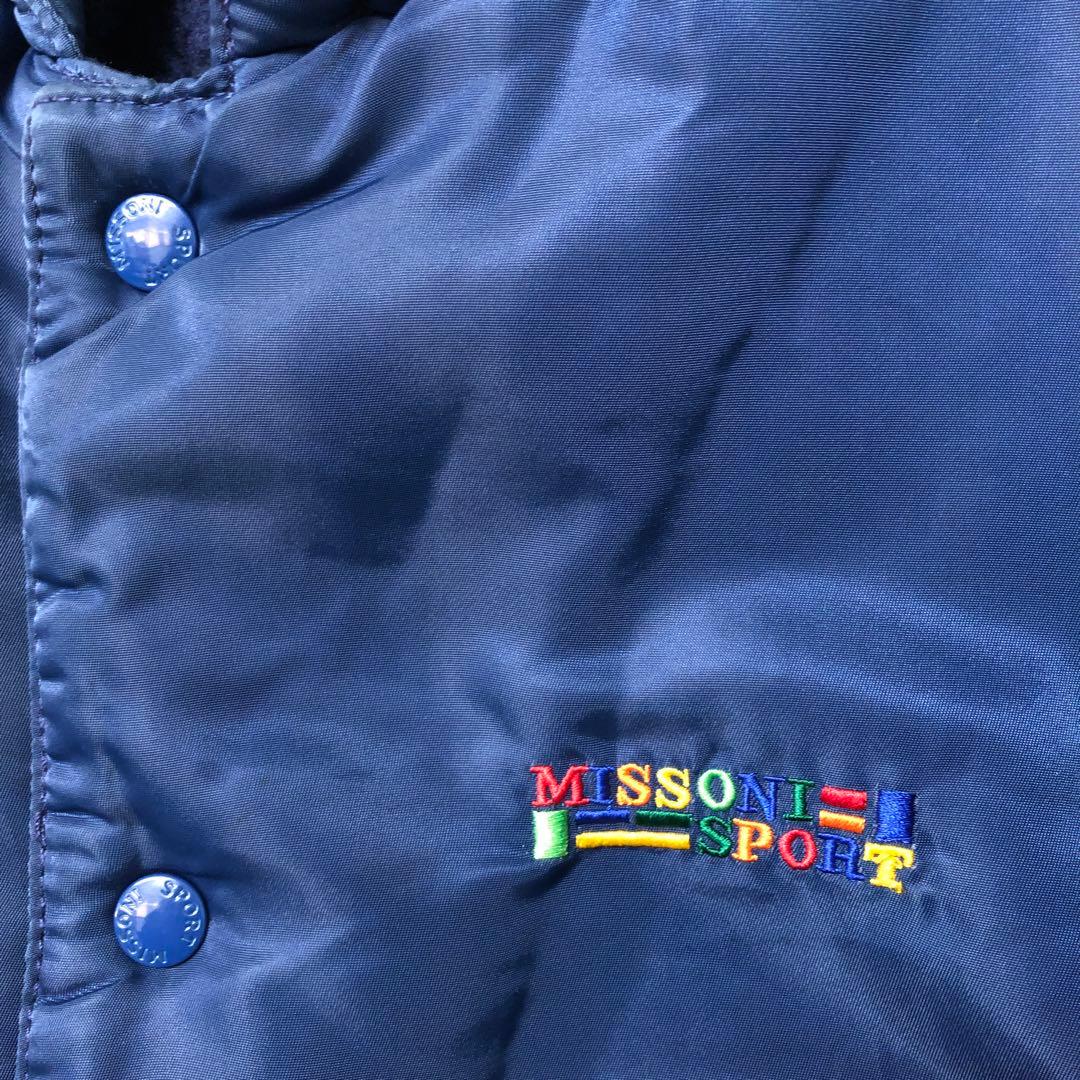MISSONI SPORT 古着 カラフル ロゴ刺繍 フード付 ベンチコート