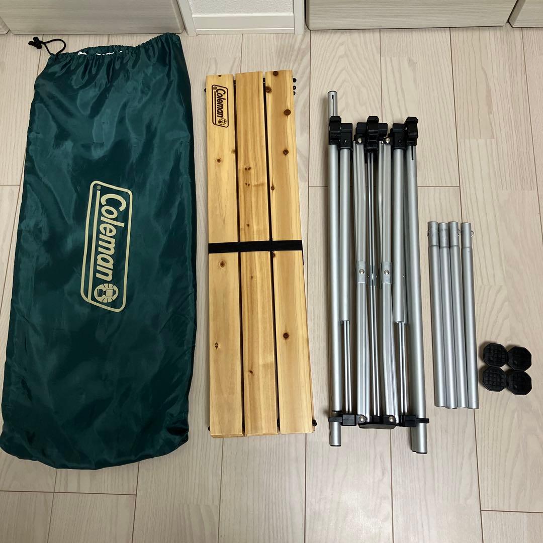 最終値下げ！Coleman☆ナチュラルウッドロールテーブル120