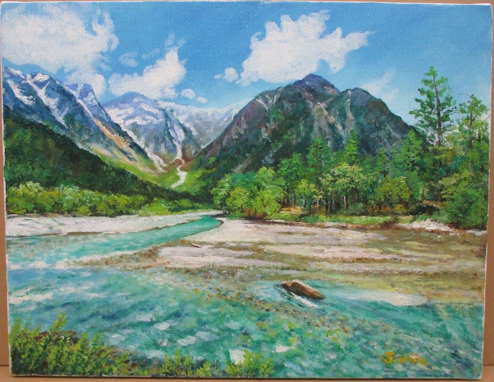 絵画　Ｆ６サイズ　大野純一　上高地　画歴書及びサイン入