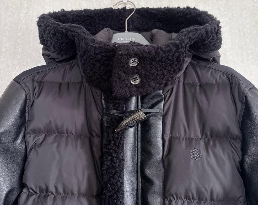 極美品♦︎St ANDREWS レザーライク ダウン ドッキング ブルゾン 黒L