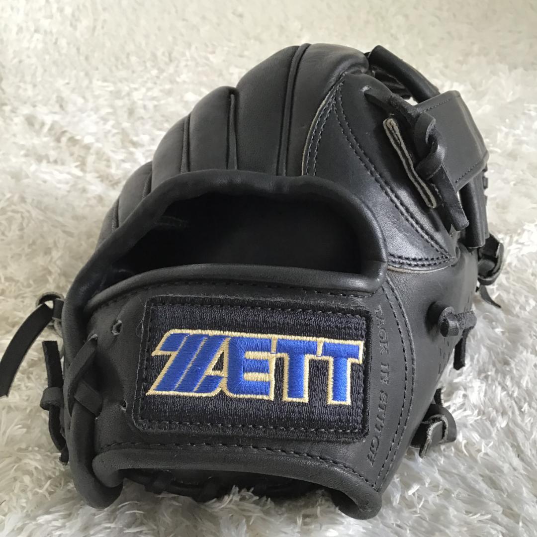 ZETT 硬式野球用グローブ 右投げ オールラウンド 黒 美品 中古 匿名配送