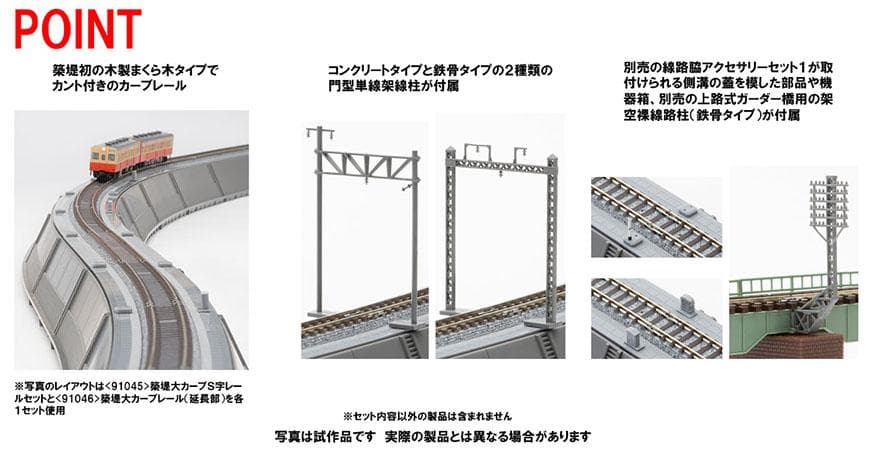 TOMIX 91045 築堤大カーブS字レールセット