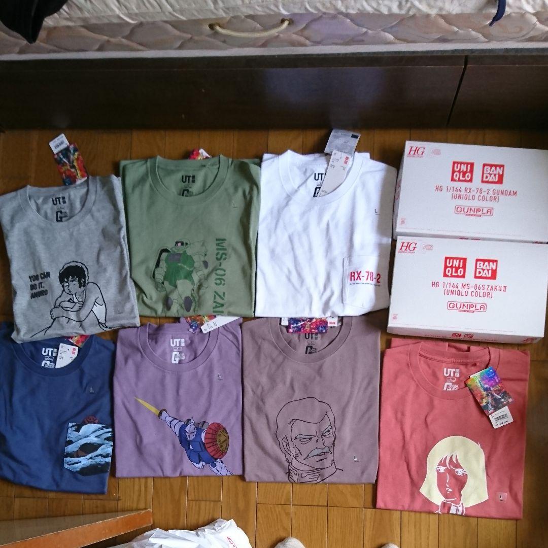 新品 ガンダム ユニクロ コラボ プラモデル Tシャツ 7枚 セット