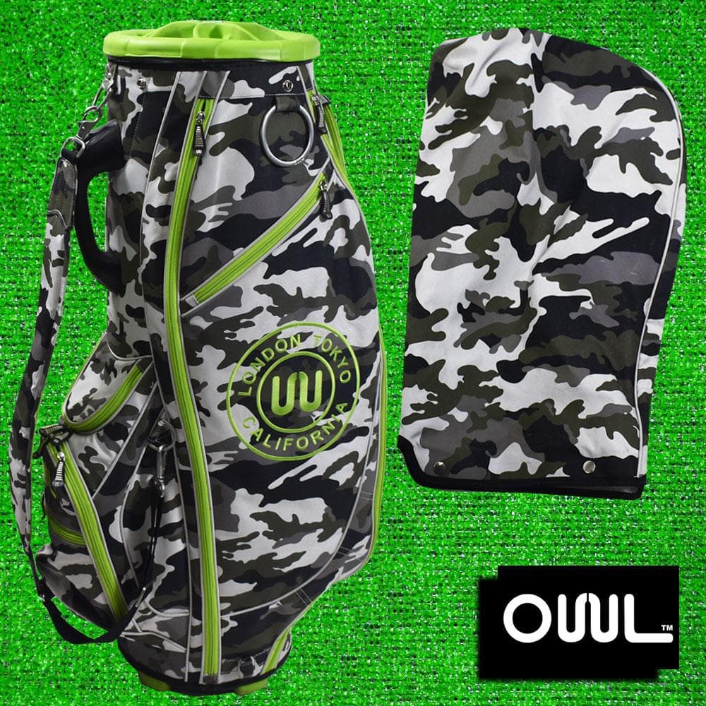 OWL/オウル ゴルフ 回転式トップ キャディバッグ【カモ】訳あり品！