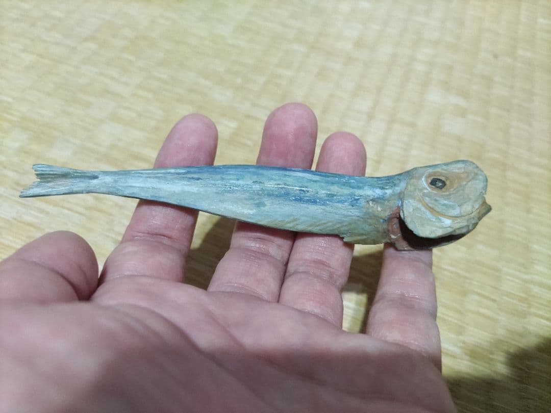 富永朝堂 木彫　干魚　見事な目刺鰯です！