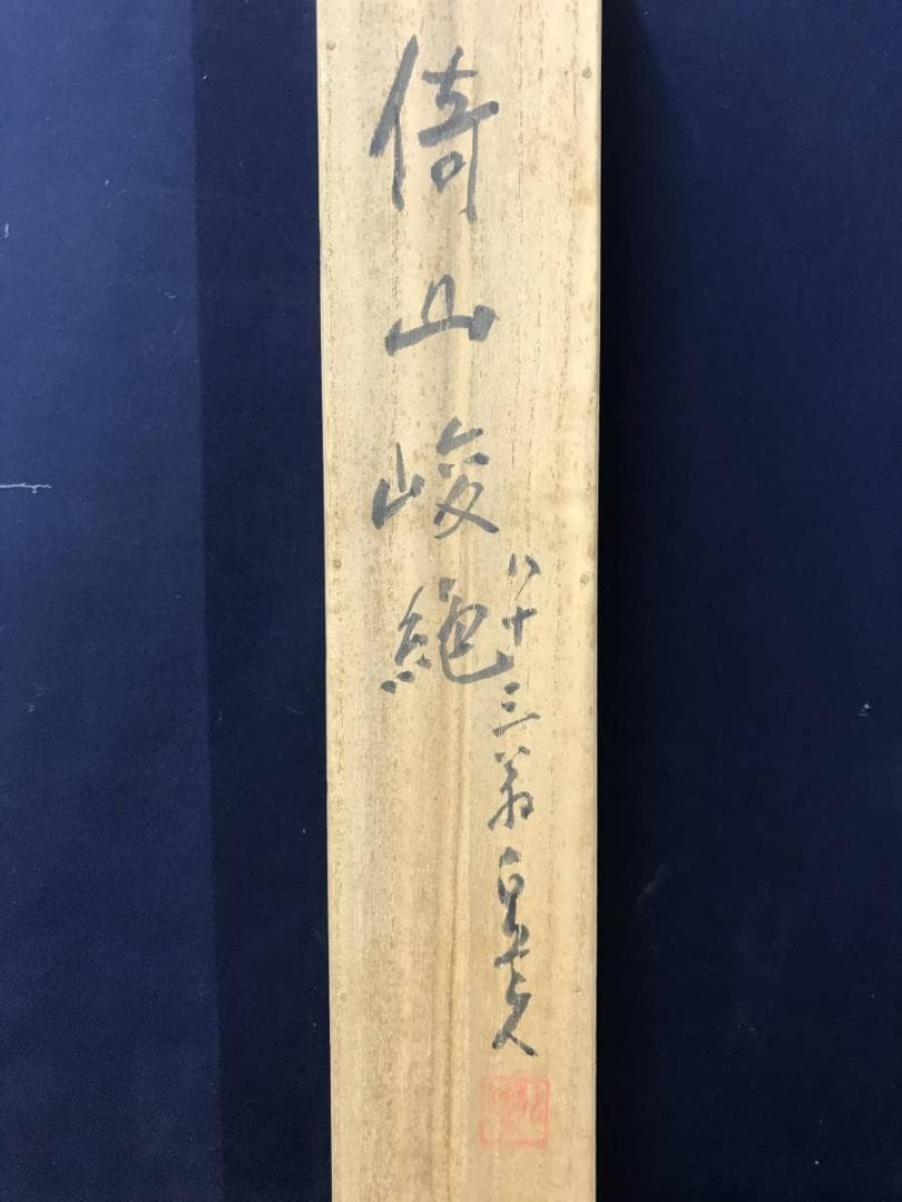 【真作】津田白印/倚山峻絶/山水図/幽居図/掛軸/名家伝来/AC-115