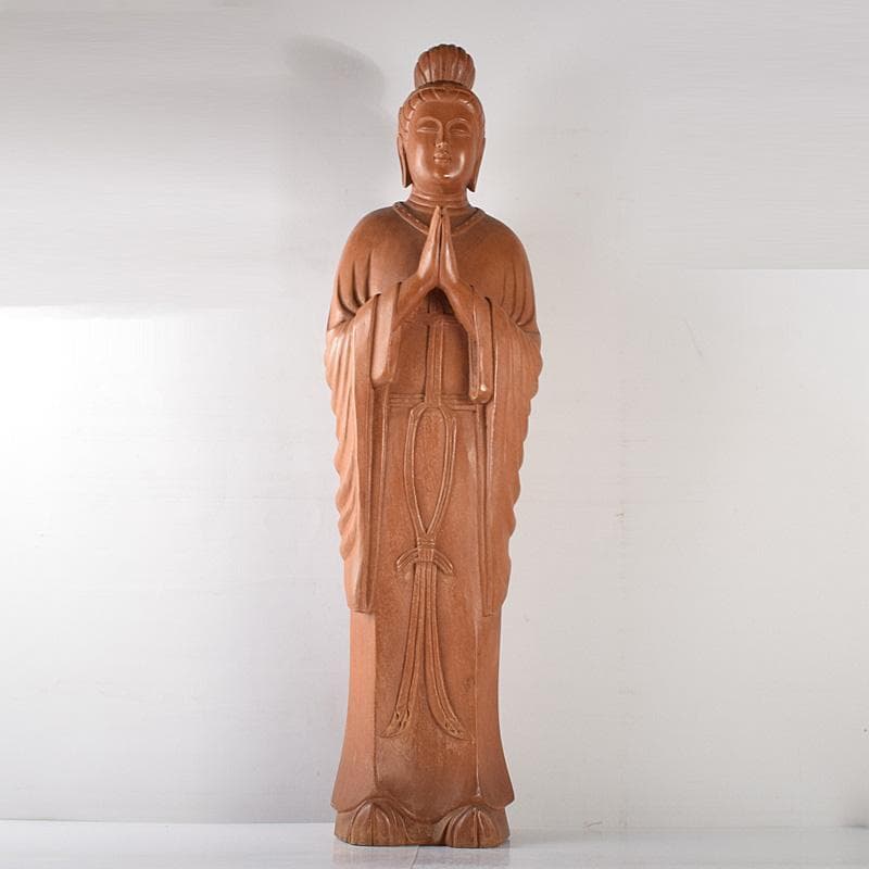 仏教美術　木彫　観音像　仏像　置物　重さ約10.3㎏　N　R5098C