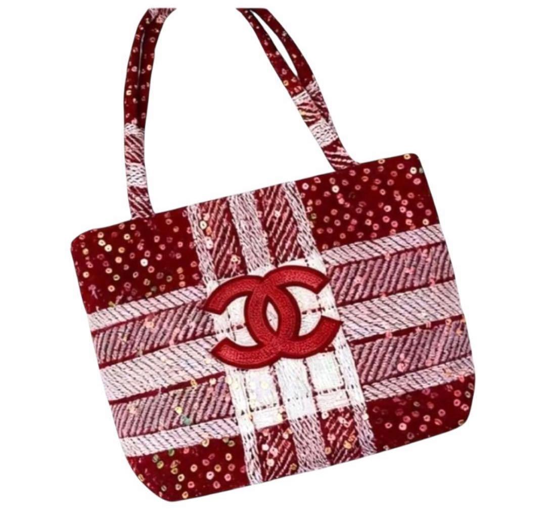 CHANEL トートバッグ シャネルノベルティ　バッグ　ショルダーバッグ　赤