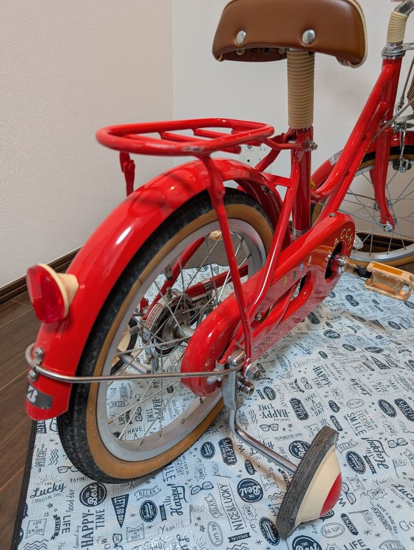 引き取り限定　HACCHI 子供用自転車 赤 かご付き