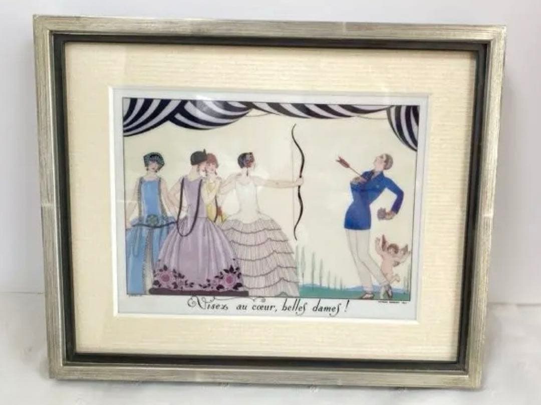 ジョルジュ・バルビエ陶板　　アートフレーム　額入り絵画　壁掛け