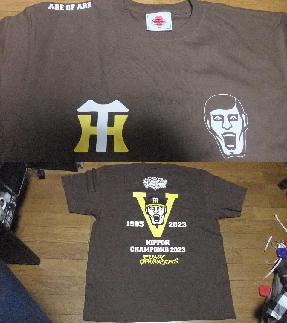 未使用 阪神タイガース XL パンクドランカーズ Tシャツ 優勝 虎 茶系 半袖