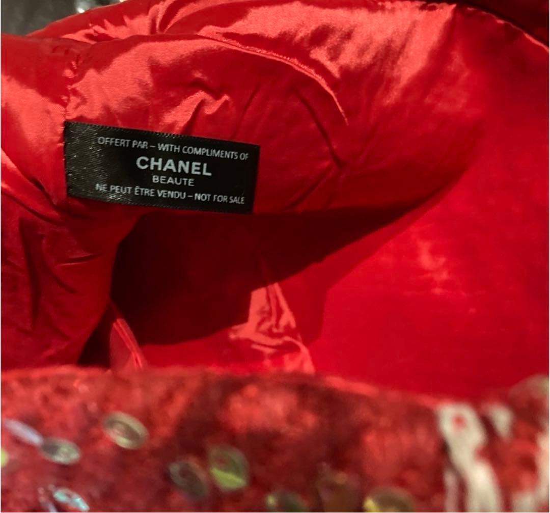 シャネル CHANEL 赤　新品　スパンコール トートバッグ