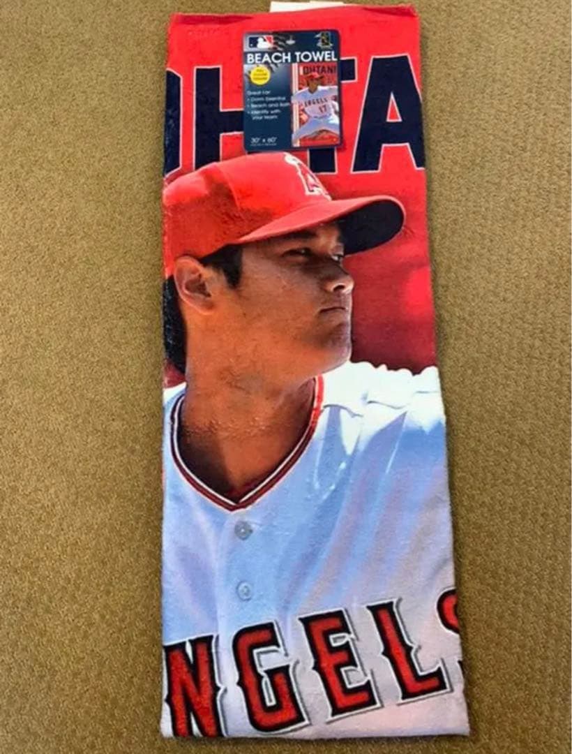 MLB公式 Angels球場購入 大谷翔平 フルカラーデザイン大判タオル