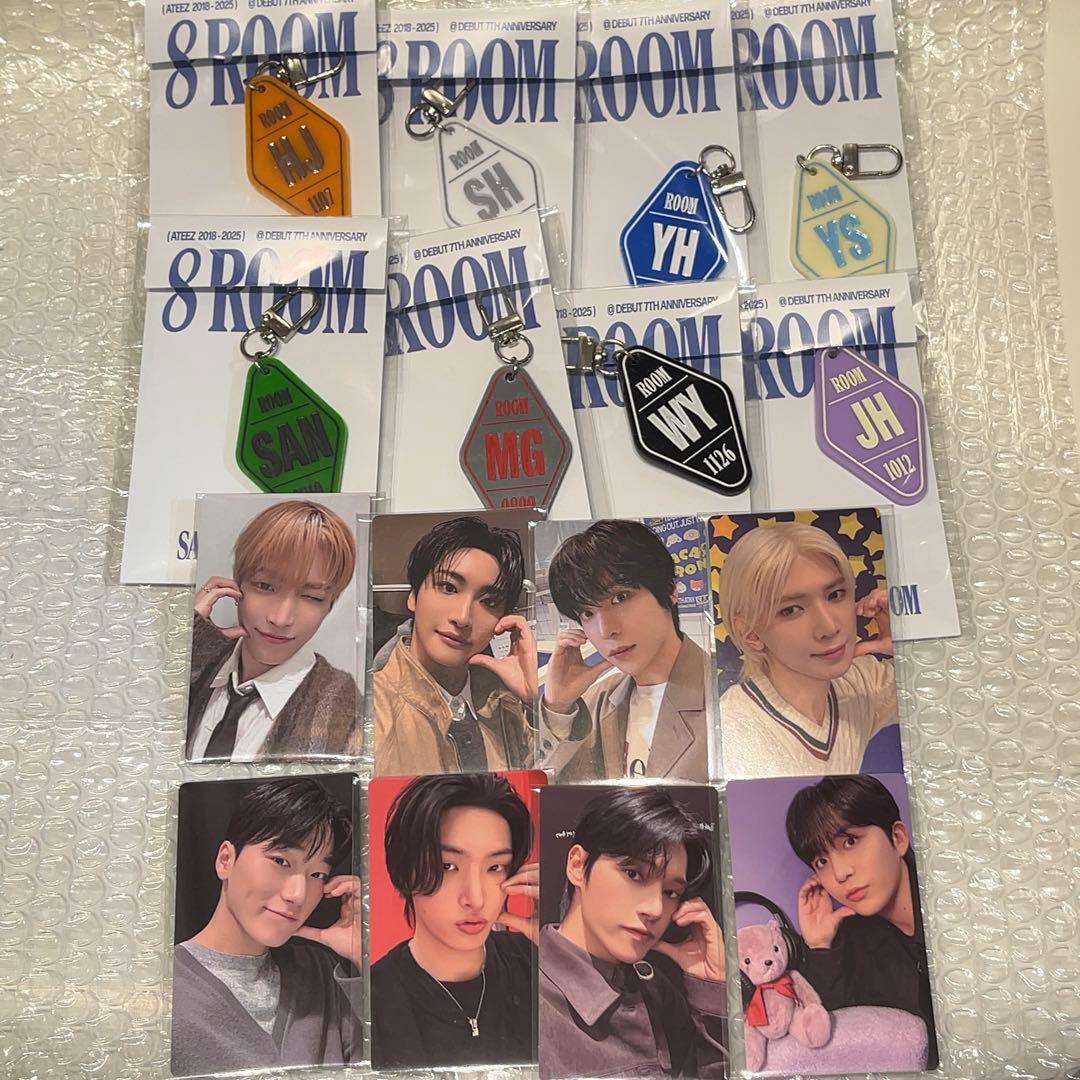 ateez 8room キーリング　トレカ　16種セット
