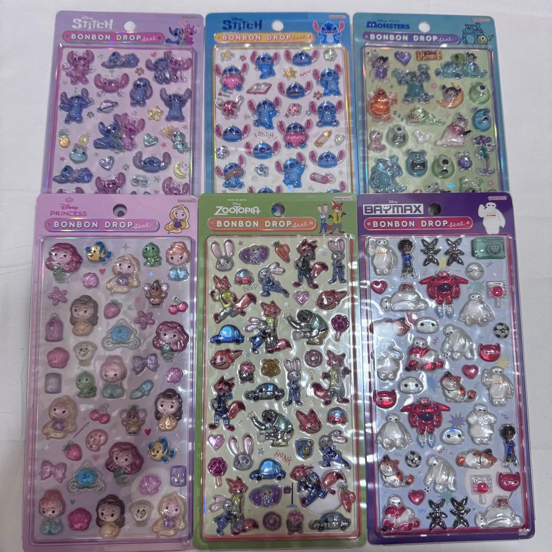 【正規品】 ディズニー サンリオ ボンボンドロップシール 12点セット