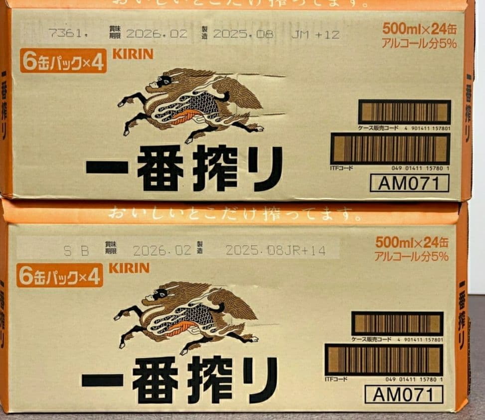 キリン 一番搾り 500ml×24缶 2ケース
