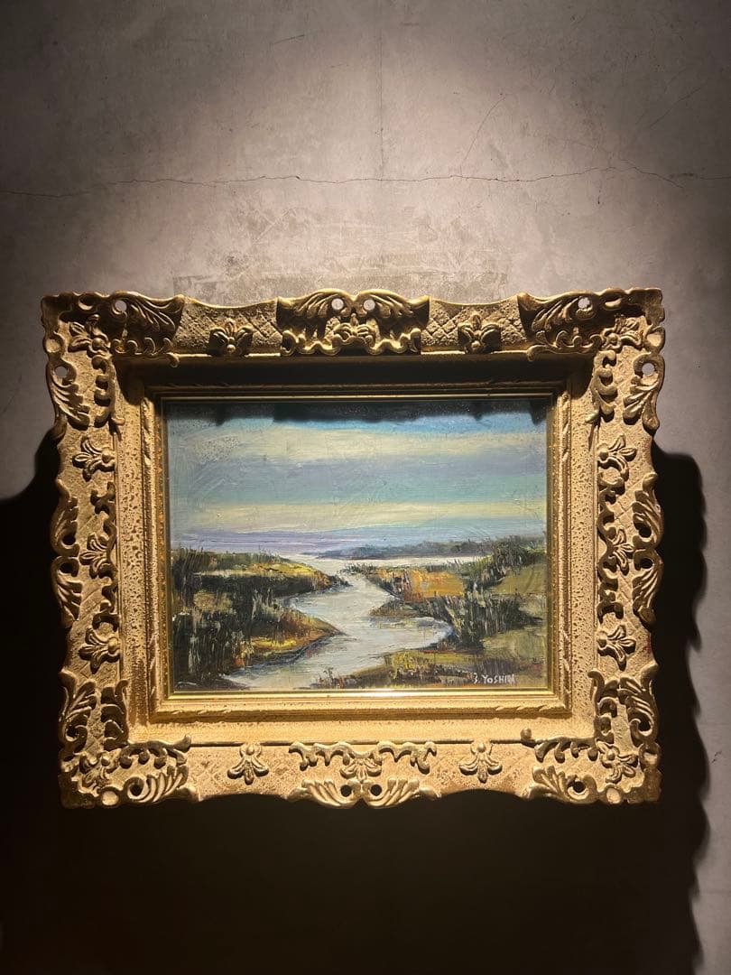 リアリズム　バロック風景画　肉筆油彩画　直筆サイン